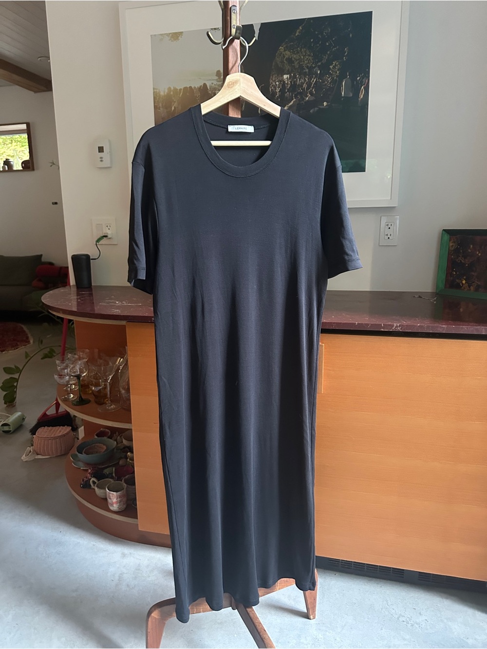 Lemaire Black T-Shirt Midi Dress